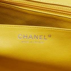 Chanel Yellow Quilted Leather Maxi Classic Single Flap Bag