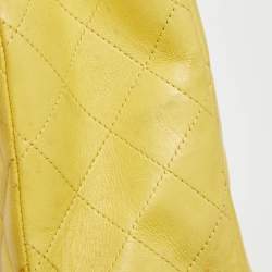 Chanel Yellow Quilted Leather Maxi Classic Single Flap Bag