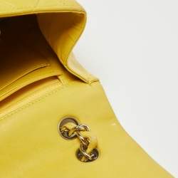 Chanel Yellow Quilted Leather Maxi Classic Single Flap Bag