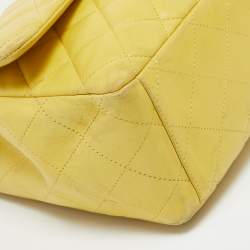 Chanel Yellow Quilted Leather Maxi Classic Single Flap Bag
