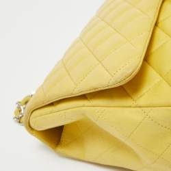 Chanel Yellow Quilted Leather Maxi Classic Single Flap Bag