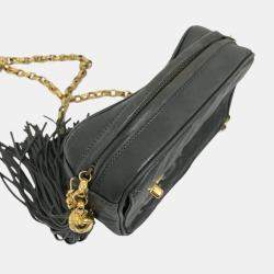 Chanel Gray Based CC Mark Single Chain Shoulder Bag