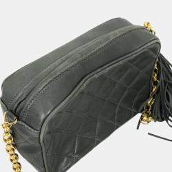Chanel Gray Based CC Mark Single Chain Shoulder Bag