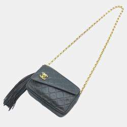 Chanel Gray Based CC Mark Single Chain Shoulder Bag