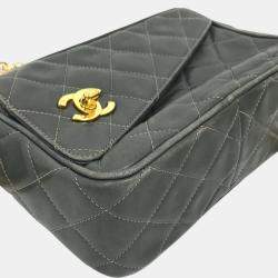 Chanel Gray Based CC Mark Single Chain Shoulder Bag