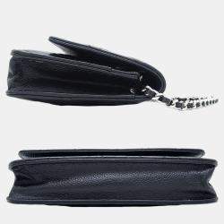 Chanel Black Caviar Skin Classic Chain Wallet