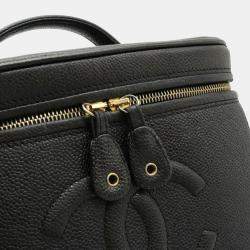 Chanel Black Caviar Skin Coco Mark Vanity Bag