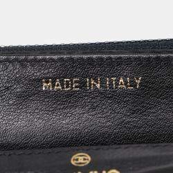 Chanel Black Caviar Skin Leather Coco Mark Chain Wallet