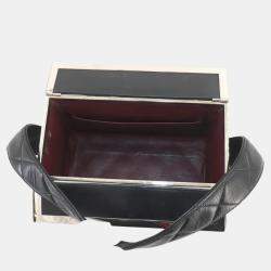 Chanel Black Leather Matelasse Vanity Handbag