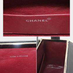 Chanel Black Leather Matelasse Vanity Handbag