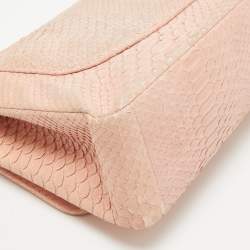 Chanel Light Pink Python Jumbo Classic Double Flap Bag