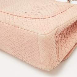 Chanel Light Pink Python Jumbo Classic Double Flap Bag
