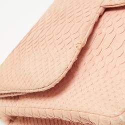 Chanel Light Pink Python Jumbo Classic Double Flap Bag