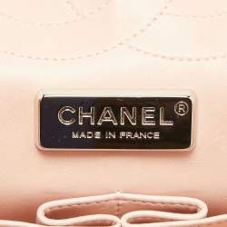 Chanel Light Pink Python Jumbo Classic Double Flap Bag