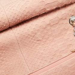Chanel Light Pink Python Jumbo Classic Double Flap Bag