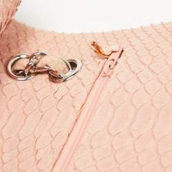 Chanel Light Pink Python Jumbo Classic Double Flap Bag