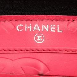 Pre Owned Chanel Black Leather CC Cambon Ligne Zip Around Wallet