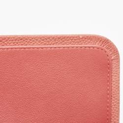 Pre Owned Chanel Coral Pink Caviar Leather Jumbo Classic Double Flap Bag