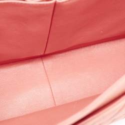 Pre Owned Chanel Coral Pink Caviar Leather Jumbo Classic Double Flap Bag