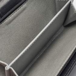 Chanel Black Leather CC Camellia French Wallet