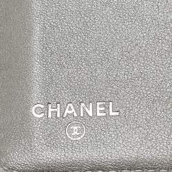 Chanel Black Leather CC Camellia French Wallet