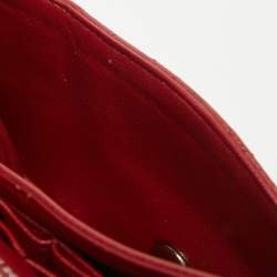 Pre Owned Chanel Red Caviar Leather Medium Classic Double Flap Bag