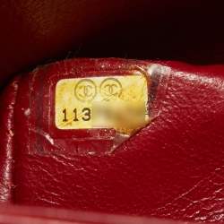 Pre Owned Chanel Red Caviar Leather Medium Classic Double Flap Bag