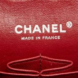 Pre Owned Chanel Red Caviar Leather Medium Classic Double Flap Bag