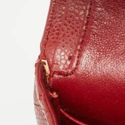 Pre Owned Chanel Red Caviar Leather Medium Classic Double Flap Bag