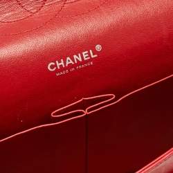 Chanel Red Quilted Patent Leather Maxi Classic Double Flap Bag