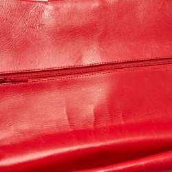 Chanel Red Quilted Patent Leather Maxi Classic Double Flap Bag