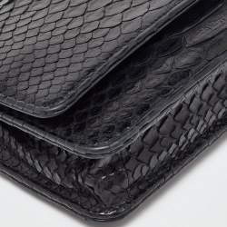 مملوكة مسبقًا Chanel Black Python Flap CC Wallet On Chain