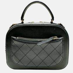 Pre Owned Chanel Black Leather Coco Mark Small Vanity Bag