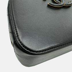 Pre Owned Chanel Black Leather Coco Mark Small Vanity Bag