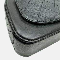Pre Owned Chanel Black Leather Coco Mark Small Vanity Bag