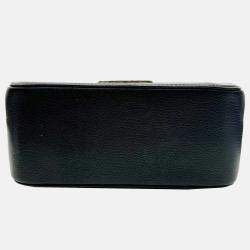Pre Owned Chanel Black Leather Coco Mark Small Vanity Bag