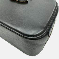 Pre Owned Chanel Black Leather Coco Mark Small Vanity Bag