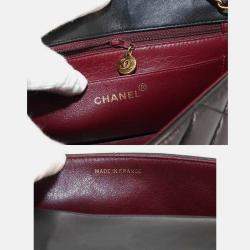 Chanel Black Leather Diana Matelasse 22 Chain Shoulder Bag