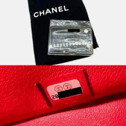 Pre Owned Chanel Cabiah Red Deca Matelasse 30 Shoulder Bag
