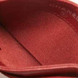 Chanel Red Quilted Leather CC Card Holder