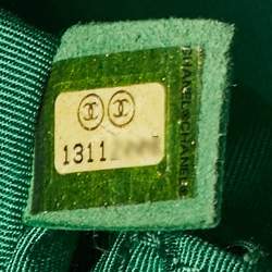 Pre Owned Chanel Green/Black Leather Tweed Reissue 2.55 Flap Bag