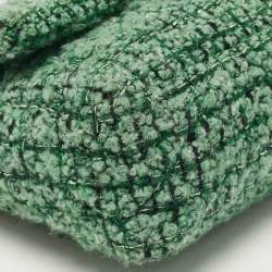 Pre Owned Chanel Green/Black Leather Tweed Reissue 2.55 Flap Bag