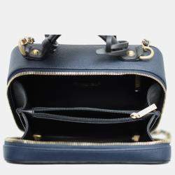 Chanel Dark Blue Caviar Medium CC Filigree Vanity Bag