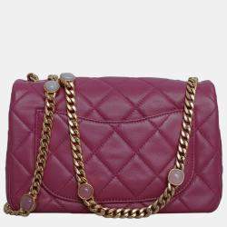 Chanel Fushcia Lambskin Leather Small Flap Bag