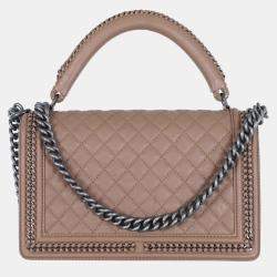 Chanel Nude Pink New Medium Boy Bag With Handle