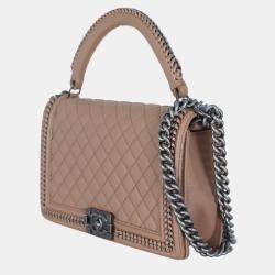Chanel Nude Pink New Medium Boy Bag With Handle