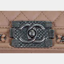 Chanel Nude Pink New Medium Boy Bag With Handle
