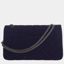 Chanel Purple Large 227 Reissue Jersey Double Flap Bag