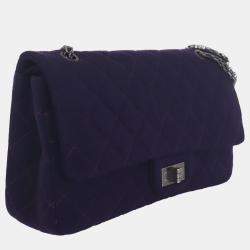 Chanel Purple Large 227 Reissue Jersey Double Flap Bag