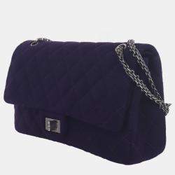 Chanel Purple Large 227 Reissue Jersey Double Flap Bag